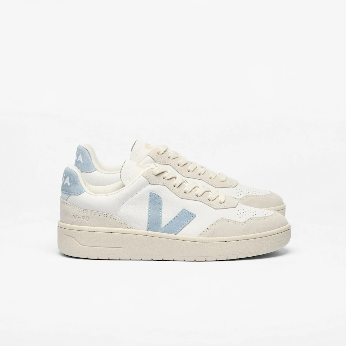 V-90 LEATHER WHITE STEEL