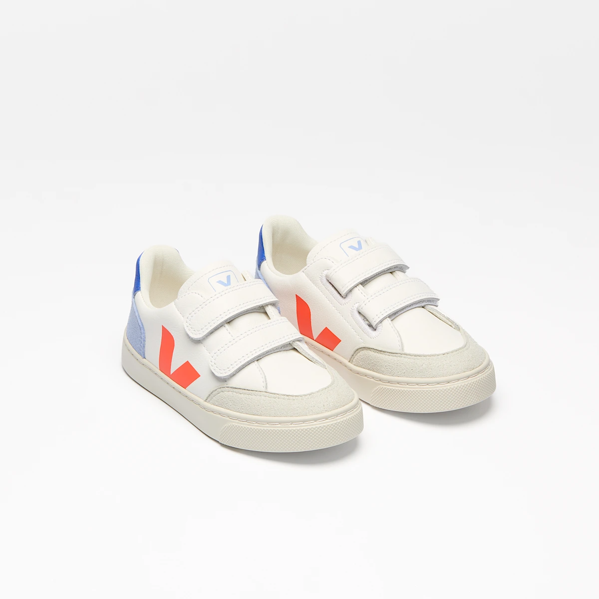 V-12 LEATHER WHITE MULTICO ORANGE FLUO